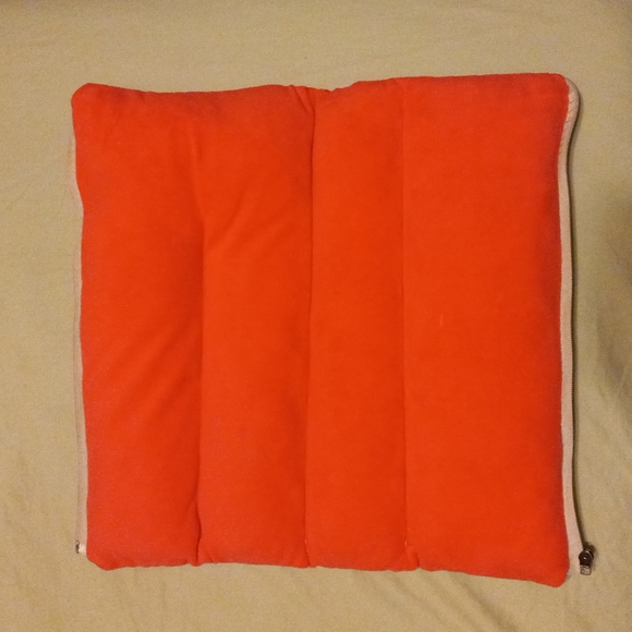 Miss Kitty Zip Up Pillow/Arm Warmer, Neon Orange/Green, 15x15 - Picture 3 of 5